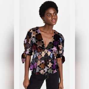 Sea Estella Smocked V-neck Top, XS